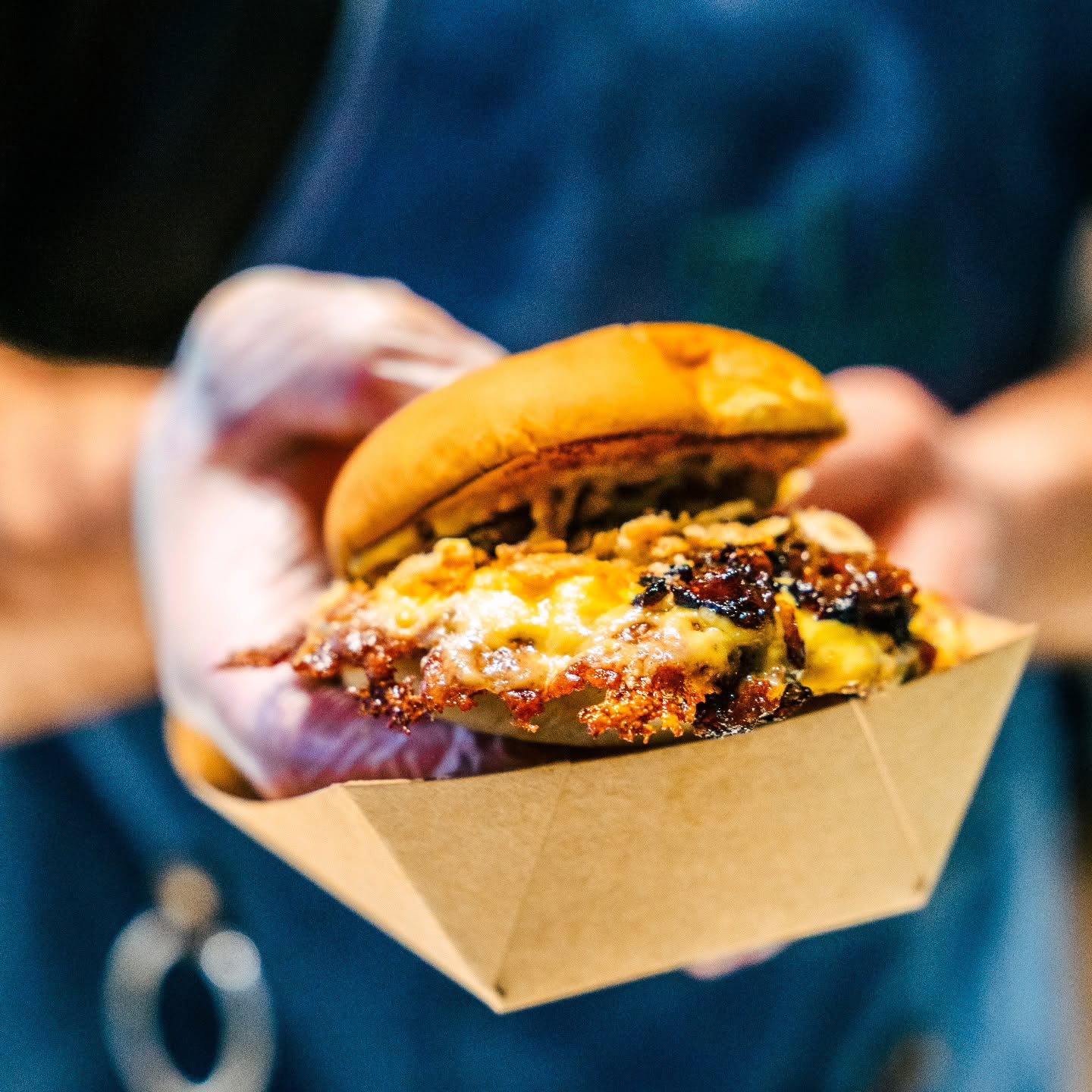 A burger from Acorn Kitchen